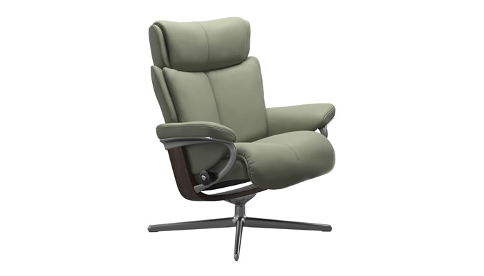 Stressless Magic with Cross Base in Paloma Shadow Green Leather